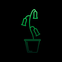 Bluebell in pot nolan icon. Simple thin line, outline vector of flower icons for ui and ux, website or mobile application