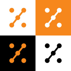 Abstract dot connection logo template, connected circle symbol, vector illustration