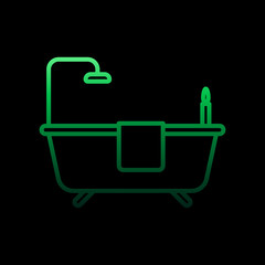 Bathroom with shower nolan icon. Simple thin line, outline vector of hotel icons for ui and ux, website or mobile application