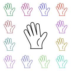 Hand, organ multi color style icon. Simple thin line, outline vector of human organ icons for ui and ux, website or mobile application