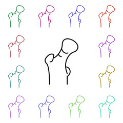 Femur, organ multi color style icon. Simple thin line, outline vector of human organ icons for ui and ux, website or mobile application