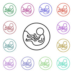 Pregnancy, organ multi color style icon. Simple thin line, outline vector of human organ icons for ui and ux, website or mobile application