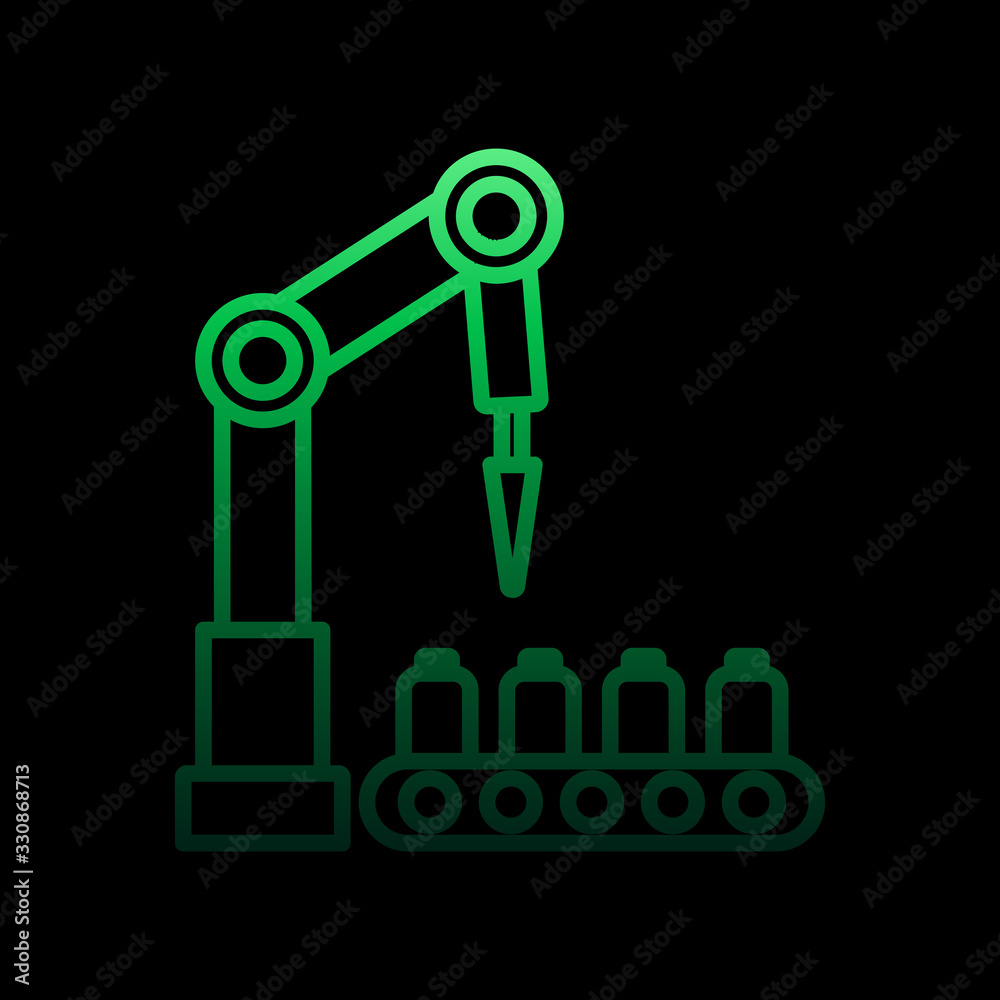 Poster robot in production nolan icon. simple thin line, outline vector of intelligence icons for ui and ux