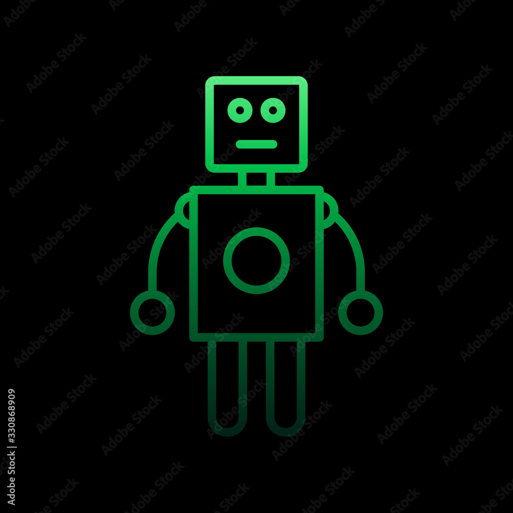 Poster robot nolan icon. simple thin line, outline vector of intelligence icons for ui and ux, website or m