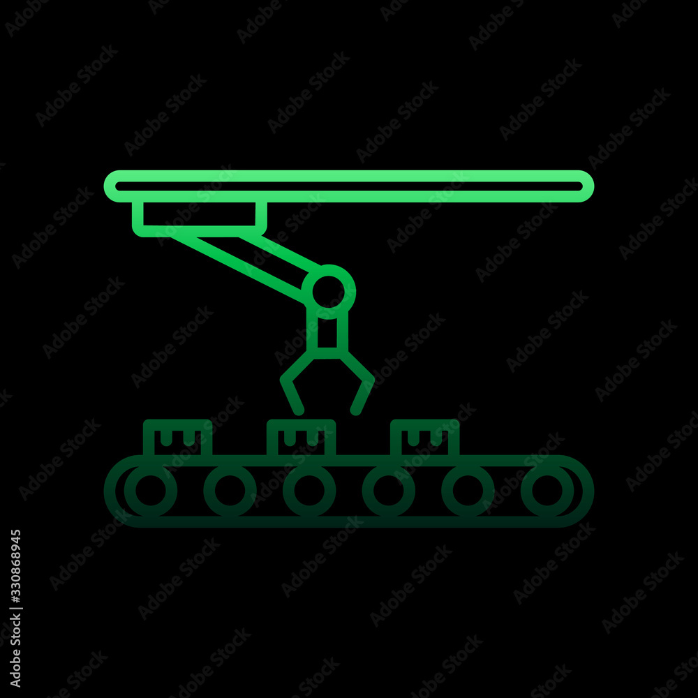 Poster robot in production nolan icon. simple thin line, outline vector of intelligence icons for ui and ux