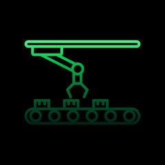 Robot in production nolan icon. Simple thin line, outline vector of intelligence icons for ui and ux, website or mobile application