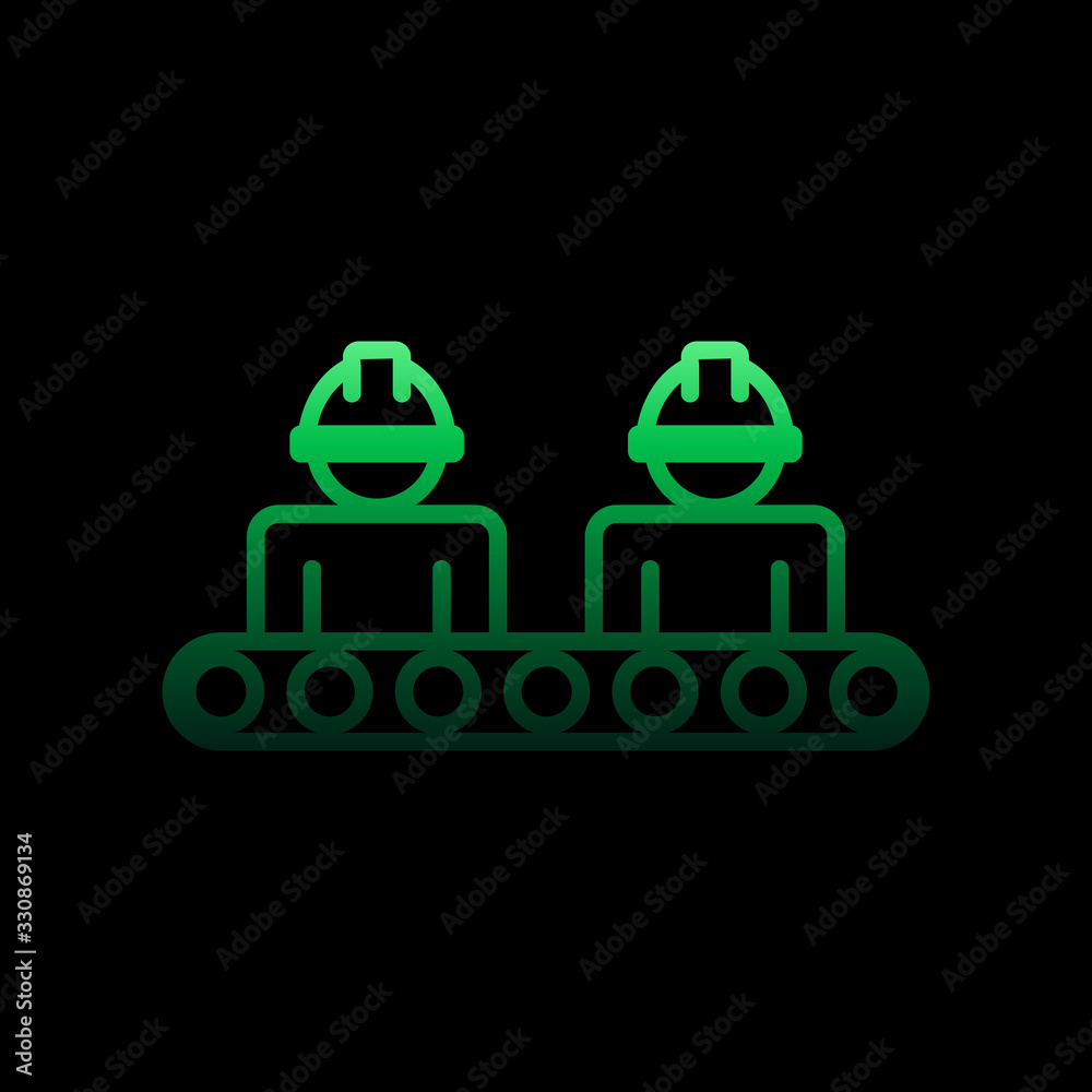 Poster robots in production nolan icon. simple thin line, outline vector of intelligence icons for ui and u