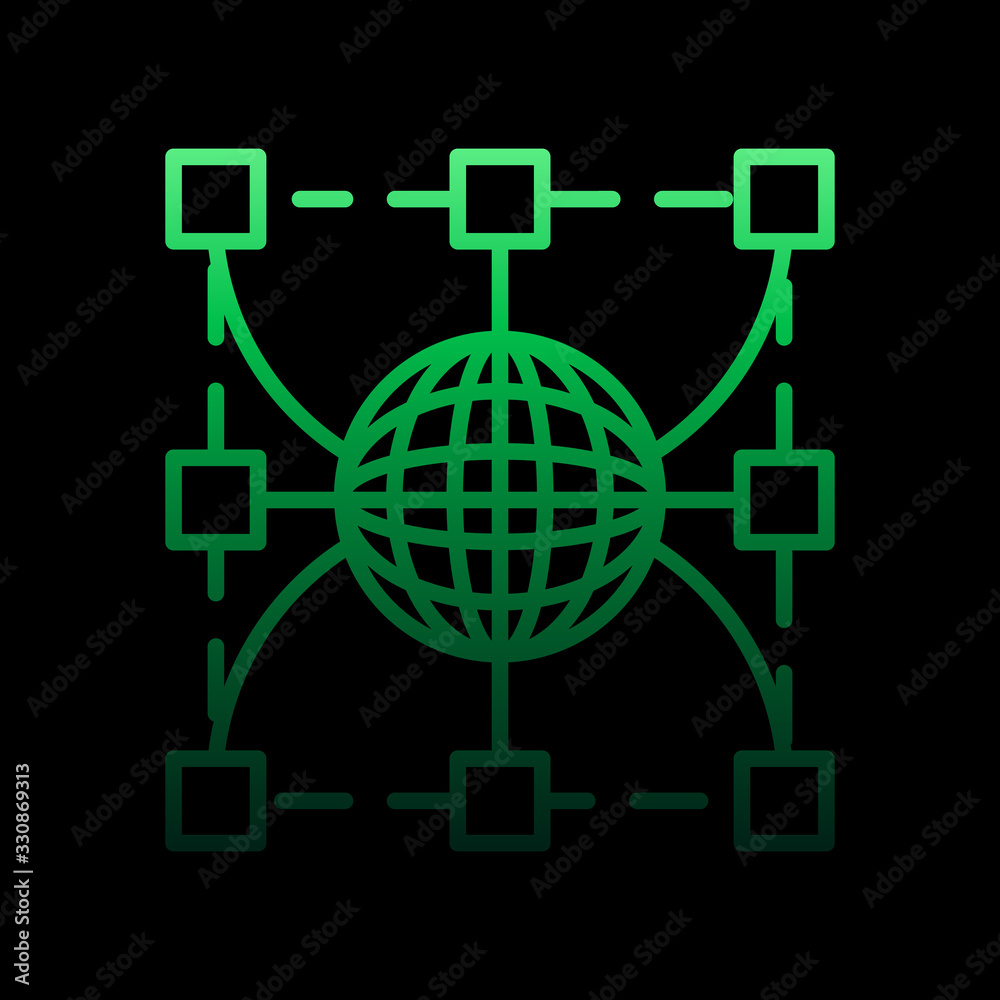 Poster global links nolan icon. simple thin line, outline vector of intelligence icons for ui and ux, websi