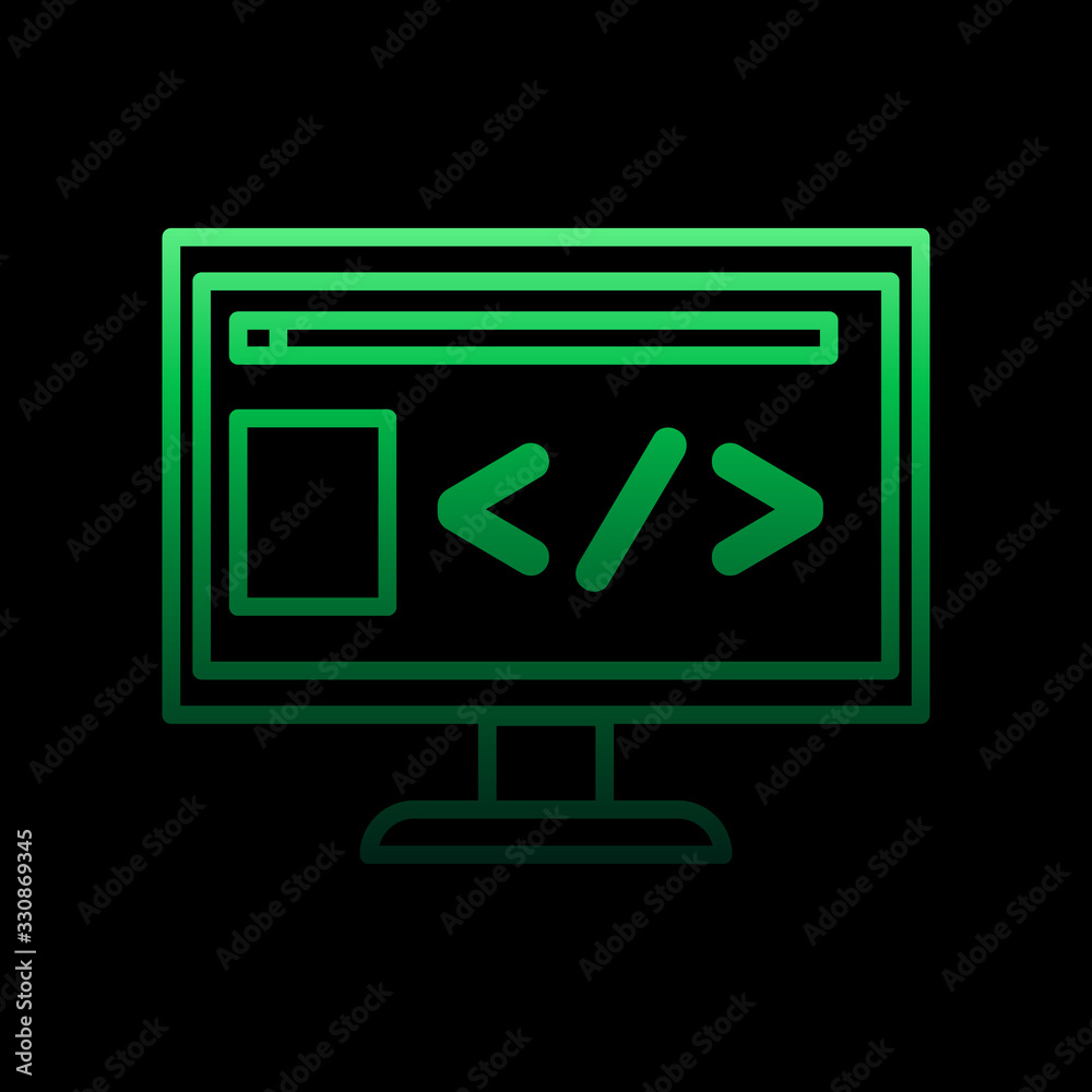 Poster browser in computer nolan icon. simple thin line, outline vector of intelligence icons for ui and ux