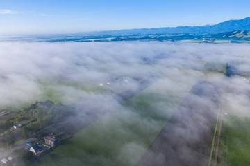 霧の日の空撮