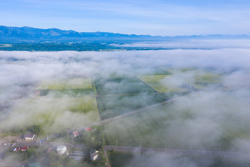 霧の日の空撮