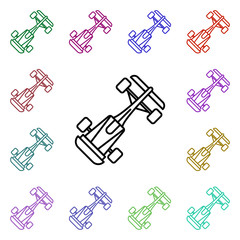 Bolide multi color style icon. Simple thin line, outline vector of motor sports icons for ui and ux, website or mobile application