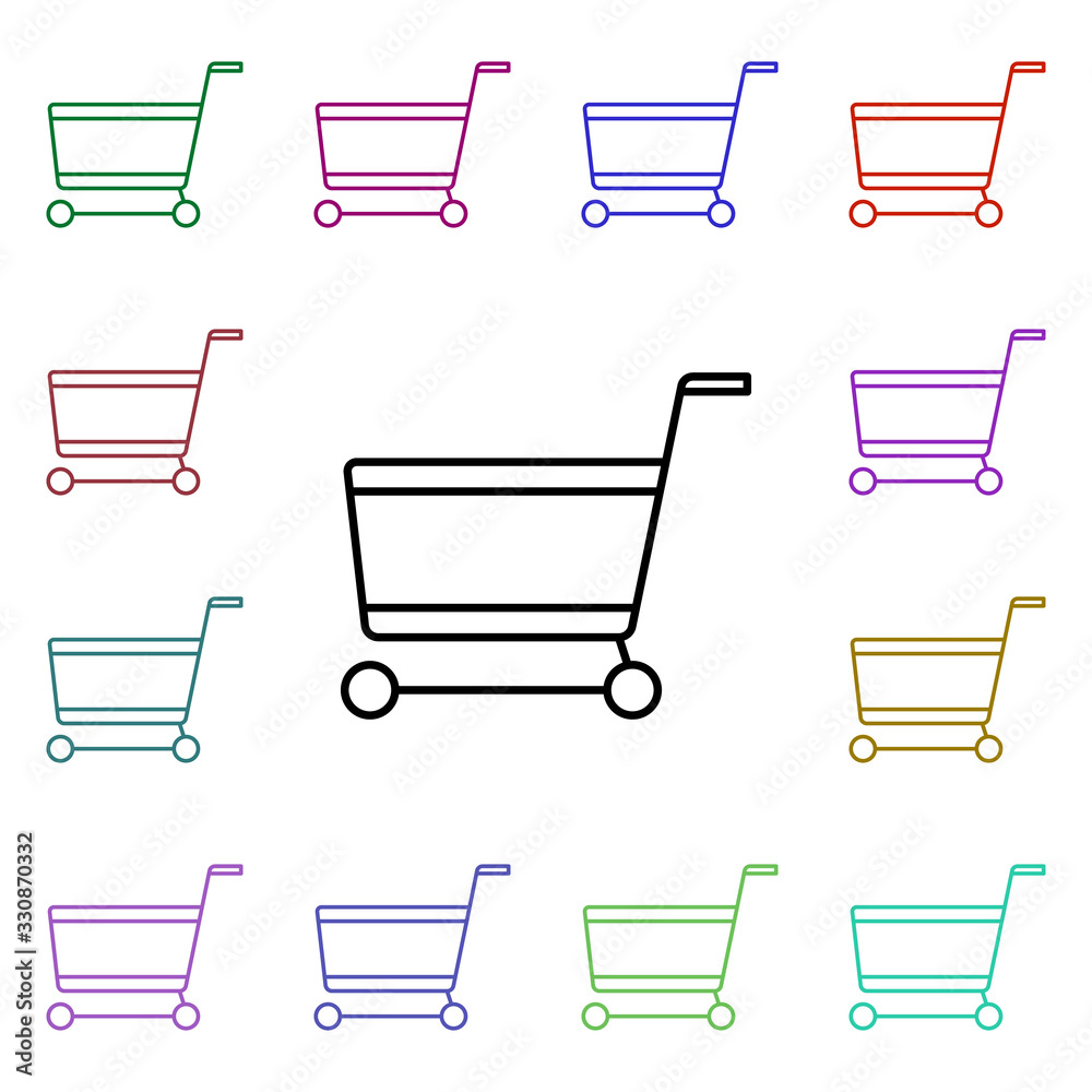 Poster purchases multi color style icon. simple thin line, outline vector of online shopping icons for ui a