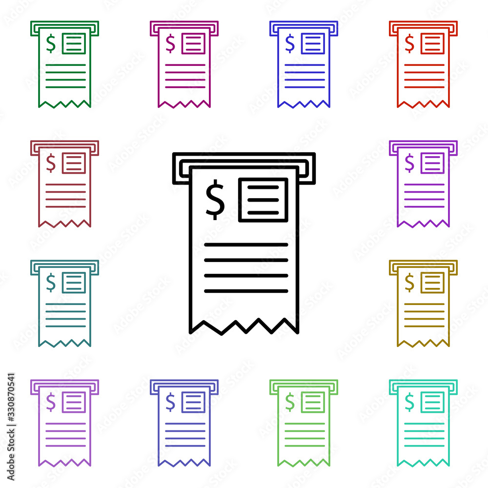 Poster check multi color style icon. simple thin line, outline vector of online shopping icons for ui and u