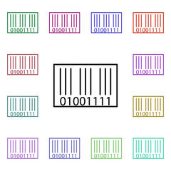 bar code multi color style icon. Simple thin line, outline vector of online shopping icons for ui and ux, website or mobile application