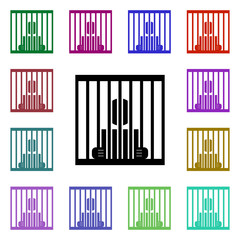 Jail, human multi color style icon. Simple glyph, flat vector of peace and humanrights icons for ui and ux, website or mobile application