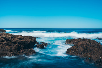 Long Exposure Of Sea Wave with rock