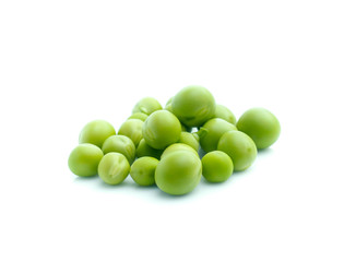Fresh peas isolated on white background