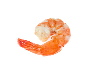 Cooked shrimps isolated on white background
