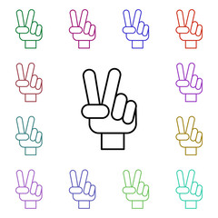 Rock, hand, sign, world multi color style icon. Simple glyph, flat vector of rock and roll icons for ui and ux, website or mobile application