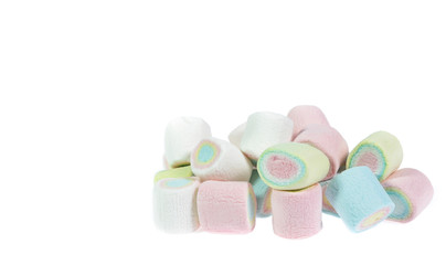 colorful marshmallows candy  on white background
