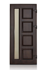 Wooden door isolated on white background. Plastic door