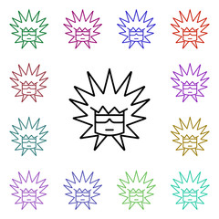 Rock, rocker, hair, hedgehog, glasses multi color style icon. Simple glyph, flat vector of rock and roll icons for ui and ux, website or mobile application