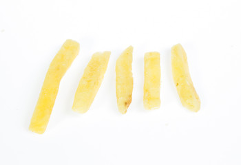 french fries on white background