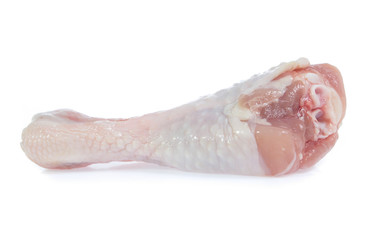 Raw chicken  on cutting board on white background