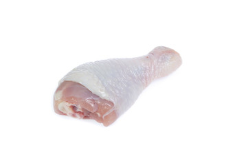 Raw chicken  on cutting board on white background