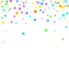 Rainbow Festive Confetti. Carnival Star Falling.