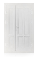 Fototapeta premium Wooden door isolated on white background. Plastic door