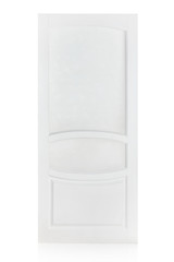 Wooden door isolated on white background. Plastic door