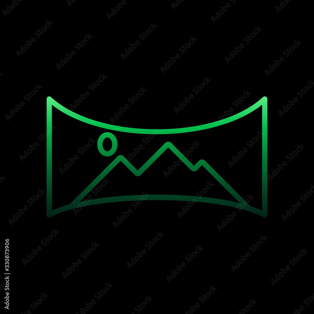 Poster wide screen format nolan icon. simple thin line, outline vector of virtual reality icons for ui and 