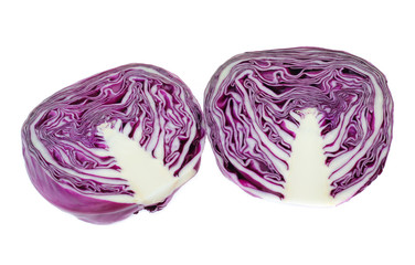 red cabbage isolated on white