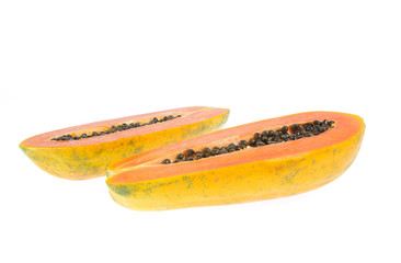 papaya isolated on white