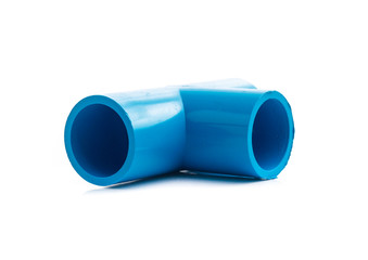 pvc pipe connection isolated on white background
