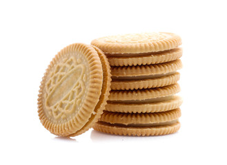 cookies with cream filling isolated on white background