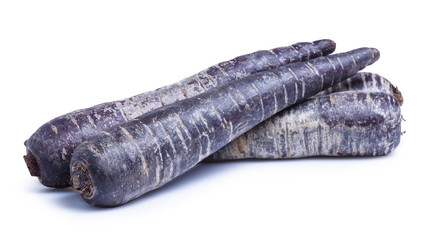 clipping path purple carrot isolated on white background