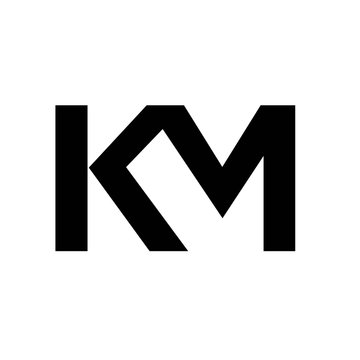 Letter K and M logo design Vector template