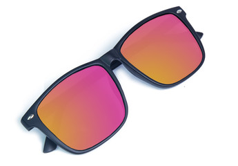SUNGLASSES with Multicolor Mirror Lens isolated on white background