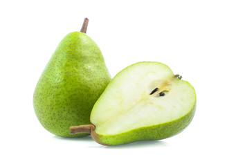 green pear isolated on white background