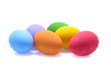 Perfect colorful handmade easter eggs isolated on a white