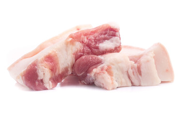 Pork belly on a white background