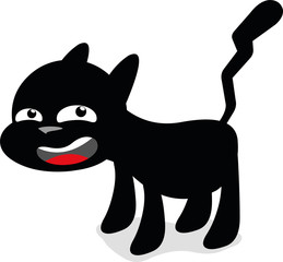 Vector illustration of a black cat cartoon