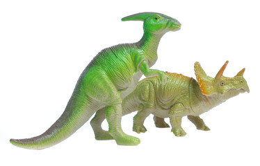 dinosaurs toys isolated  on white background