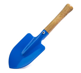 Garden tools shovel and fork isolated on white background