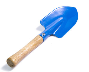 Garden tools shovel and fork isolated on white background