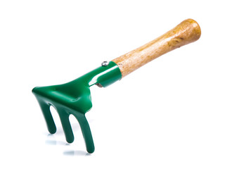 Garden tools shovel and fork isolated on white background