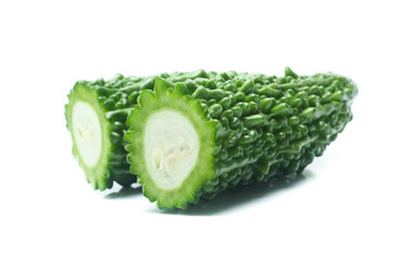 Bitter gourd on white background